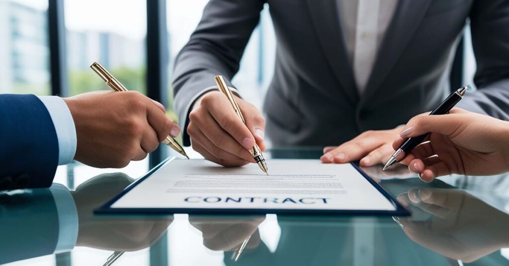 signed business agreement after successful mediation